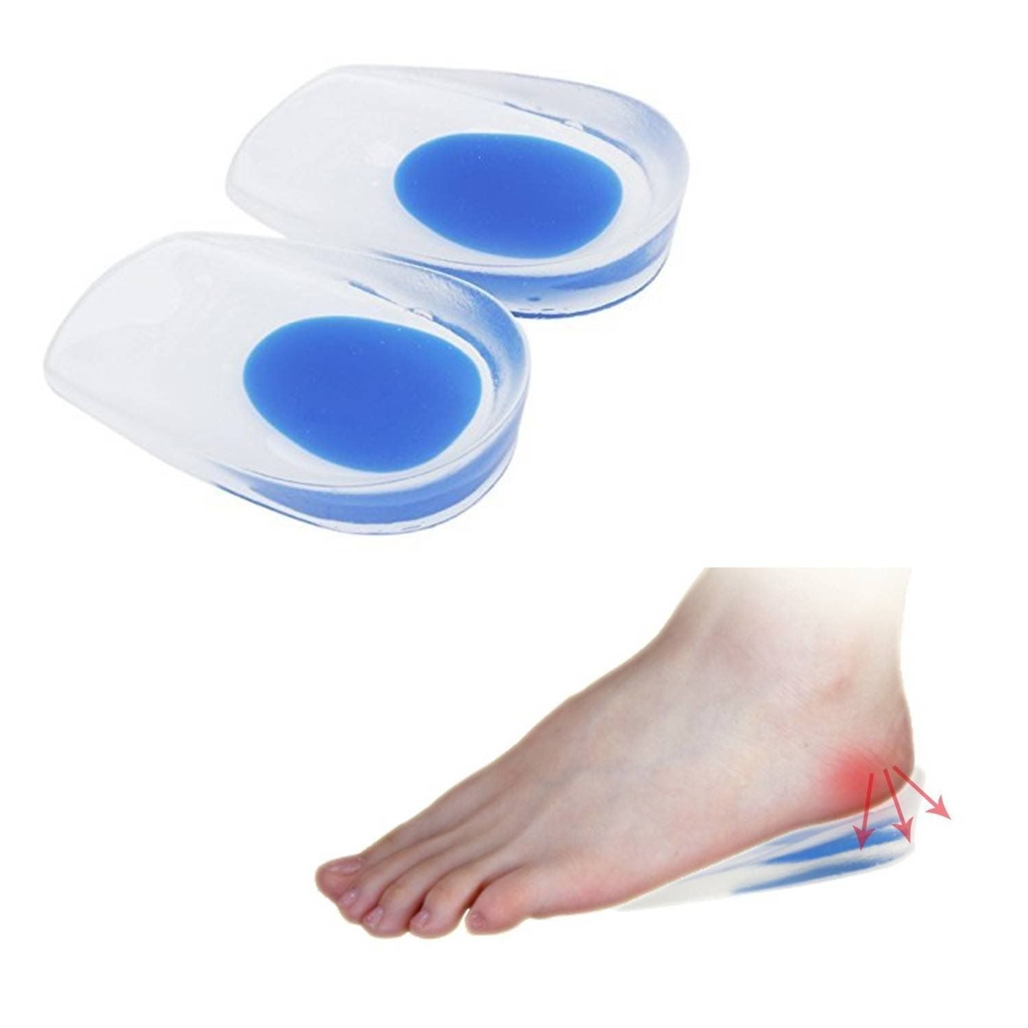 1 Pair Helicope Heel Pad Ankle Pain Heel Spur Shoe Support Pad Silicone Heel Paid ashostore