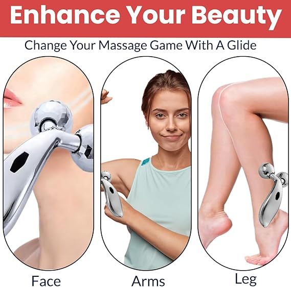3d Manual Face Massager For Women Facial Massager and Face Roller For Glowing Skin Self Care Product Body Massage Tool Silver Asho store