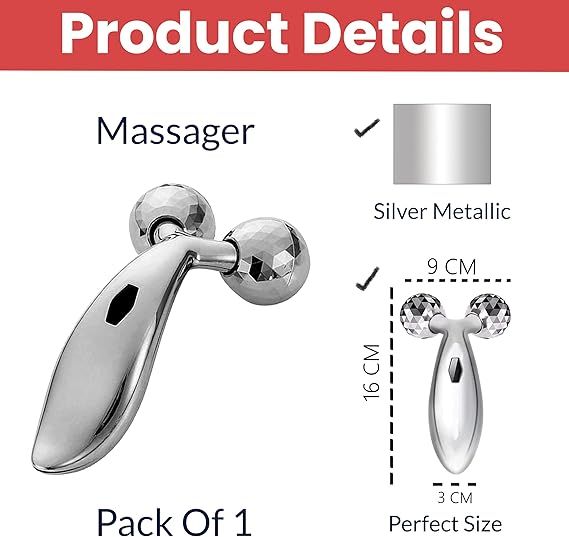 3d Manual Face Massager For Women Facial Massager and Face Roller For Glowing Skin Self Care Product Body Massage Tool Silver Asho store