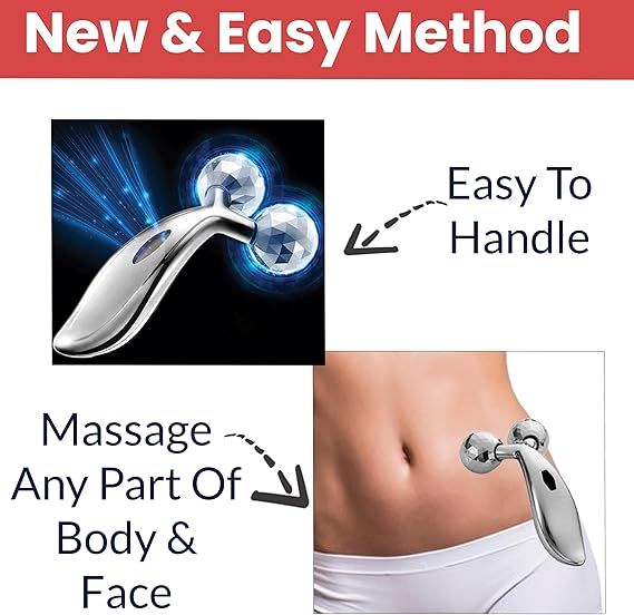 3d Manual Face Massager For Women Facial Massager and Face Roller For Glowing Skin Self Care Product Body Massage Tool Silver Asho store