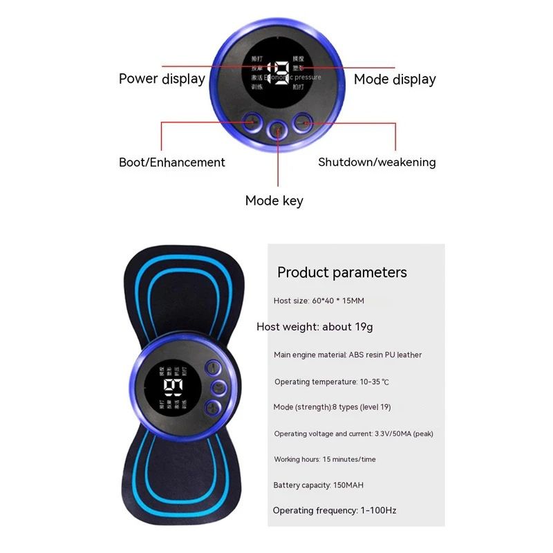 EMS Mini Electric Neck Back Body Massager Cervical Electric Neck Back Massager Muscle Therapy Pressure Pain ashostore