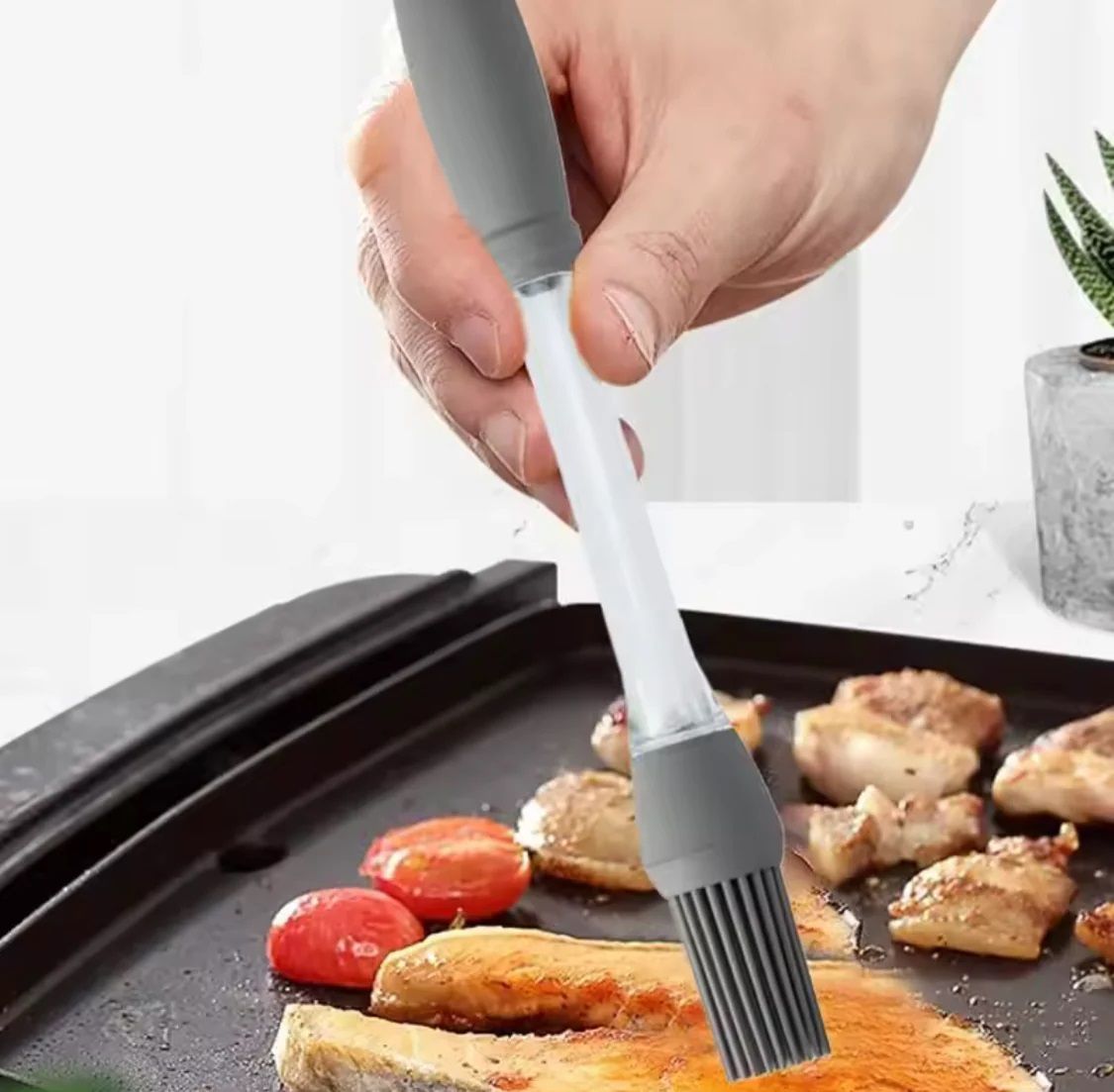 Push Oil Silicone Brush High Temperature Resistant Silicone Oil Brush Silicone Grill Seasoning Brush ashostore
