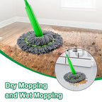 Green Twist Mop 2 in 1 Dehydrated Floor Cleaning mop Microfiber Cleaner Wet and Dry Mopping ashostore
