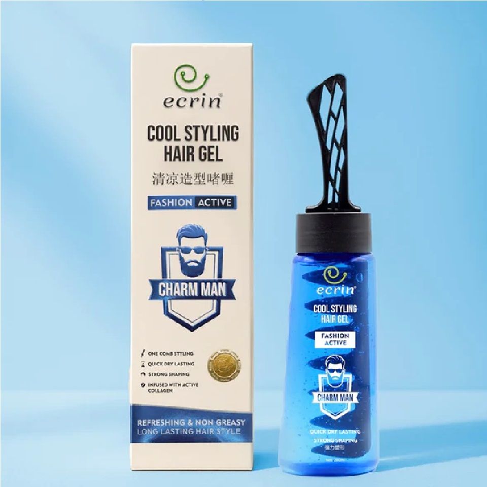 Original ECRIN COOL STYLING HAIR GEL WITH ACTIVE COLLAGEN 280ml ashostore
