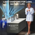 Smart UV Toothbrush Holder and Toothpaste Dispenser Bathroom Toothbrush Holder Wall Mounted Toothpaste Dispenser with Rechargeable Solar Powered Rechargeable USB Charging ashostore